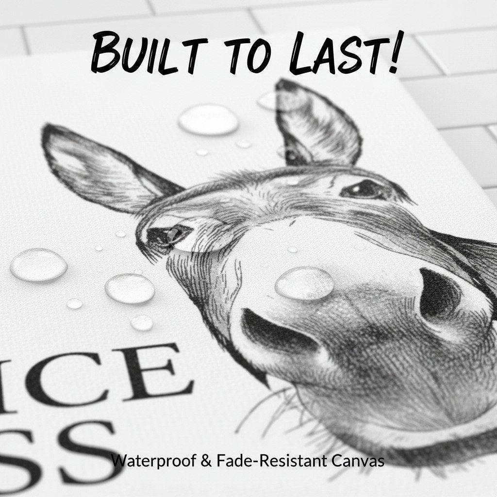 📢Limited-time 50% OFF🏡✨Funny Bathroom Wall Art - "Nice Ass" Donkey Print