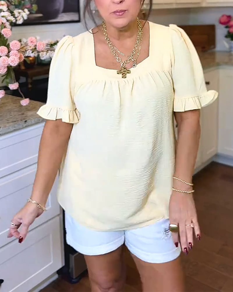 VibeLuxe – Elegant Ruffle Sleeve Shirt