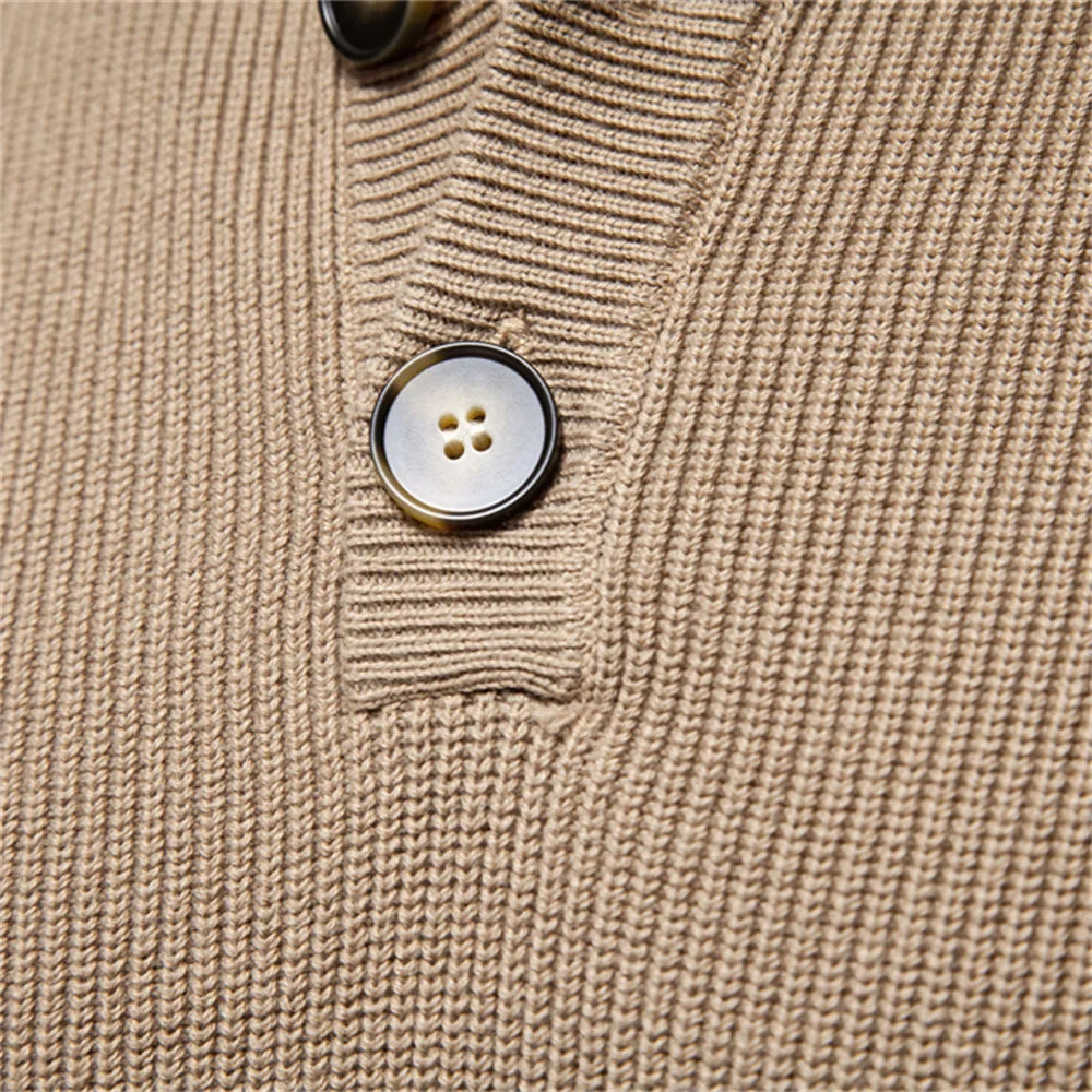 Ashton Button Mockneck Sweater | Lupi