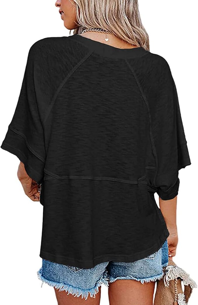 BellAura – Solid Color Bell Sleeve T-Shirt