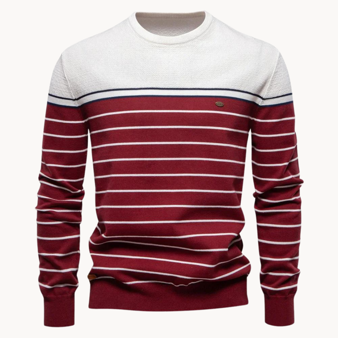 Atlantic Stripe Cotton Sweater | Lupi
