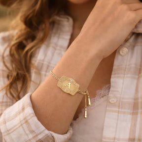 GlobeStyle – Premium Initial Embossed Bracelet