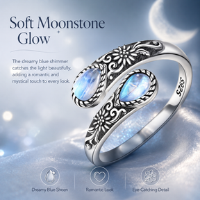 MoonPetal – Elegant Moonstone Bloom Ring