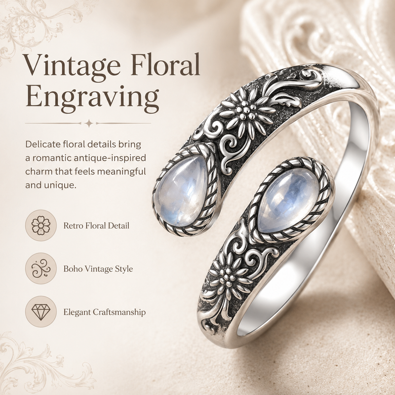 MoonPetal – Elegant Moonstone Bloom Ring