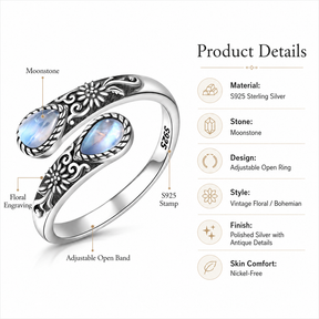 MoonPetal – Elegant Moonstone Bloom Ring
