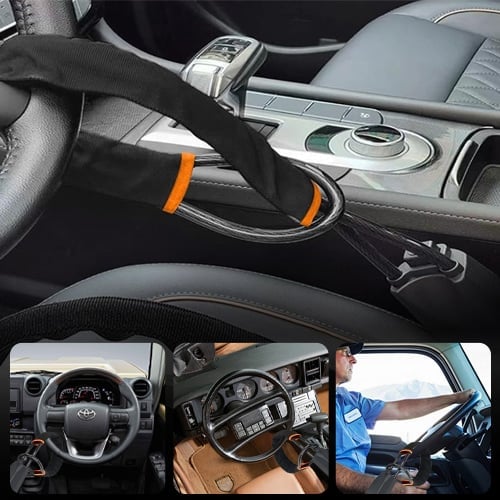 DriveDefender | Seat Belt + Steering Wheel Car Lock System