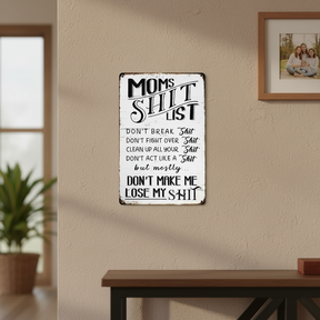 MamaRules – Rustic Funny Home Sign