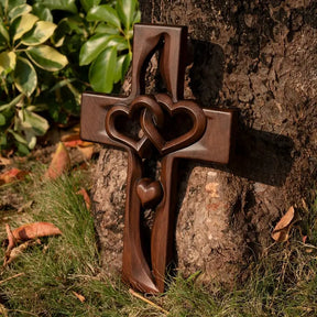HeartFaith – Intertwined Heart Wooden Cross