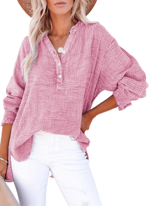 CloudFit – Women’s Casual Oversized Gauze Blouse