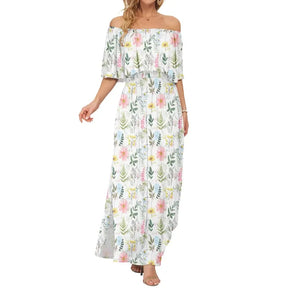 BreezeBelle – Off Shoulder Ruffle Maxi Dress