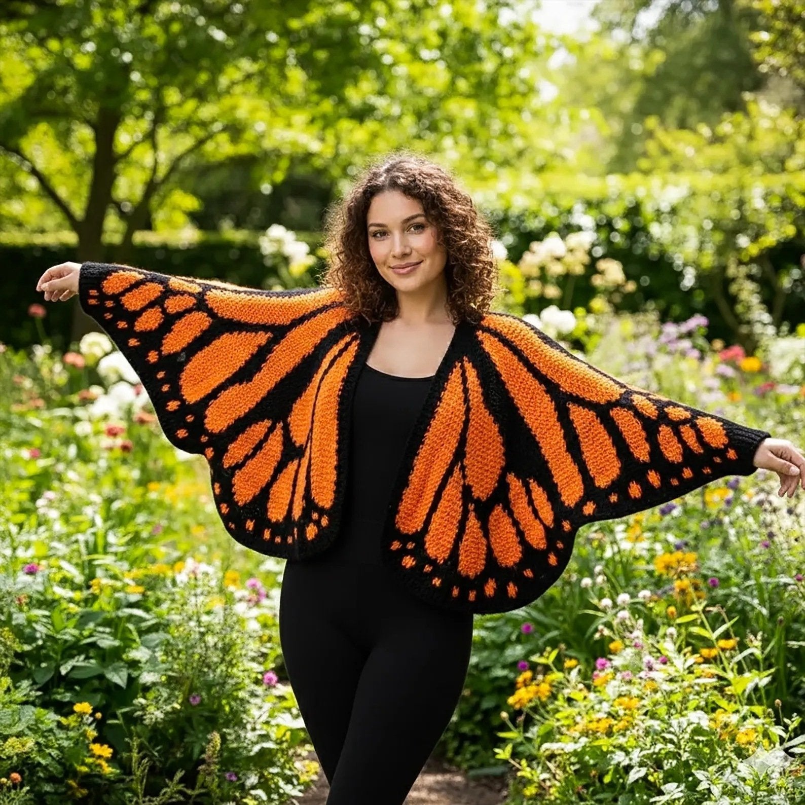 FlutterNest – Artistic Butterfly Comfort Cardigan