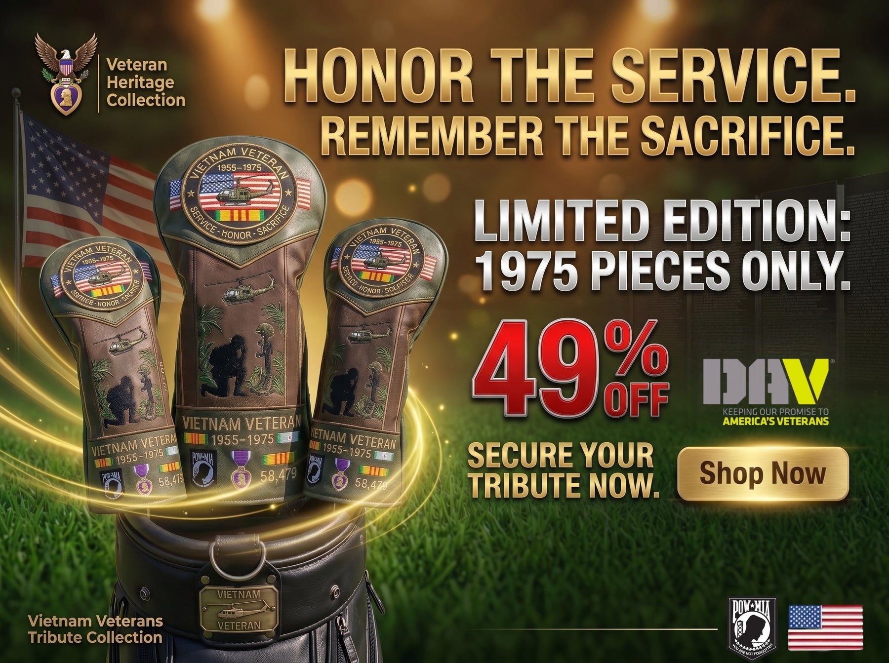 ValorCrest – Vietnam Veteran Tribute Golf Head Cover