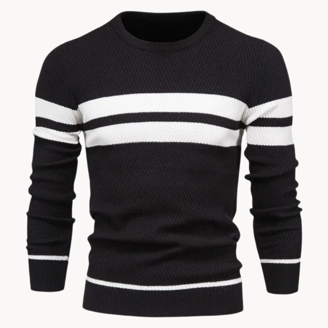 Zander Field Stripe Cotton Crewneck | Lupi