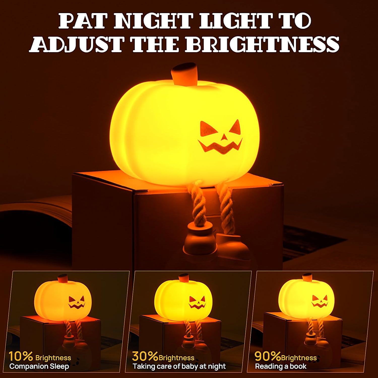 GlowGrin – Mischievous Grinning Pumpkin Night Light