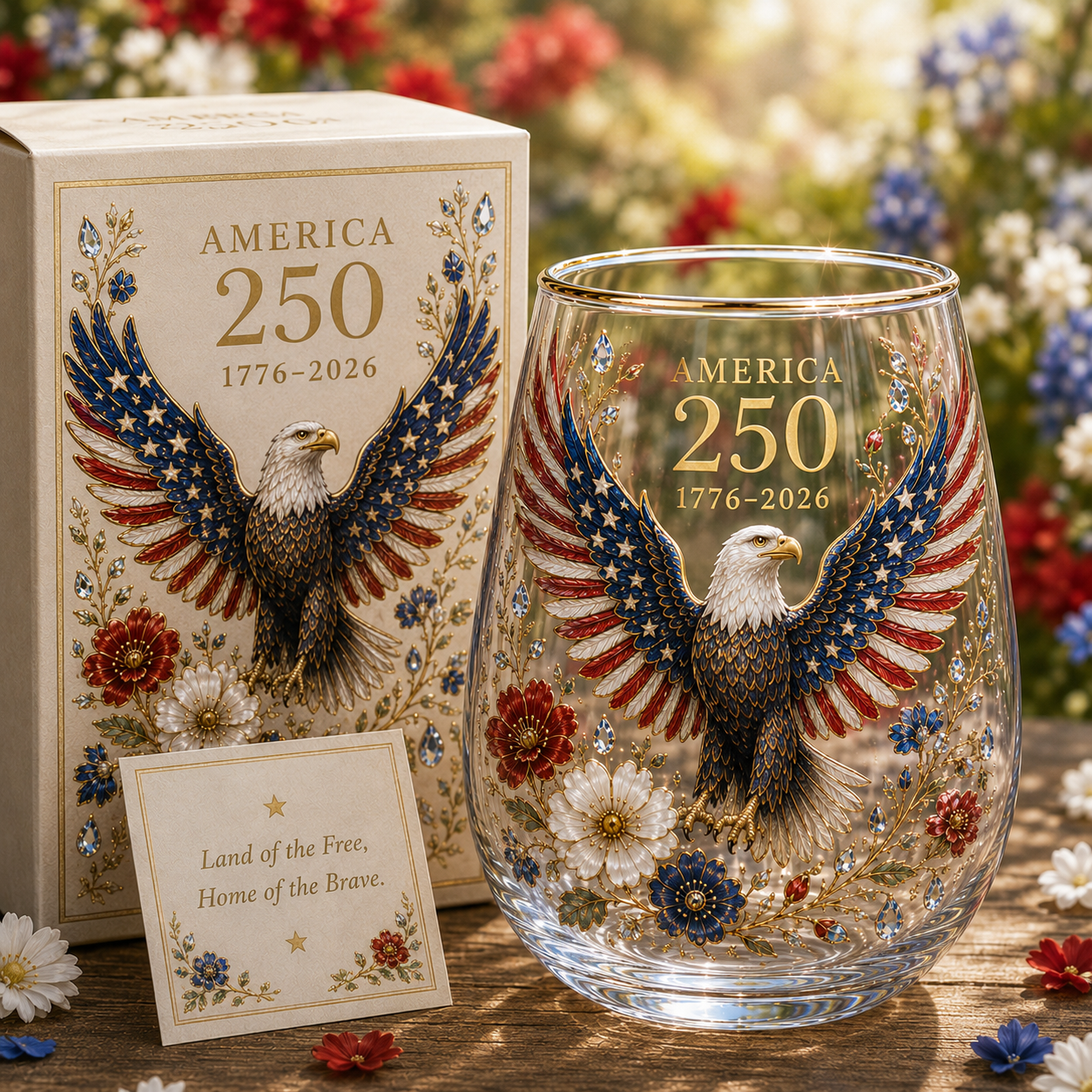 ValorSpirit – America 250 Commemorative Glass Tumbler
