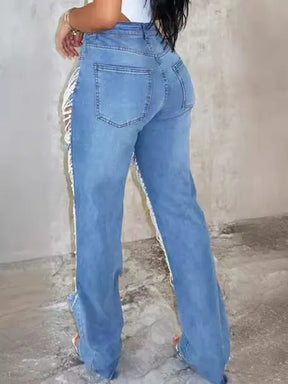 UrbanChain – Streetwear Embellished Denim Jeans