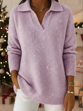 SparkleMuse – Loose Shiny Party Sweater Top