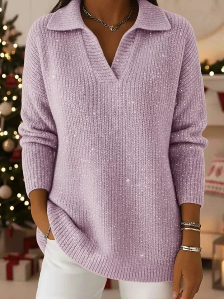 SparkleMuse – Loose Shiny Party Sweater Top