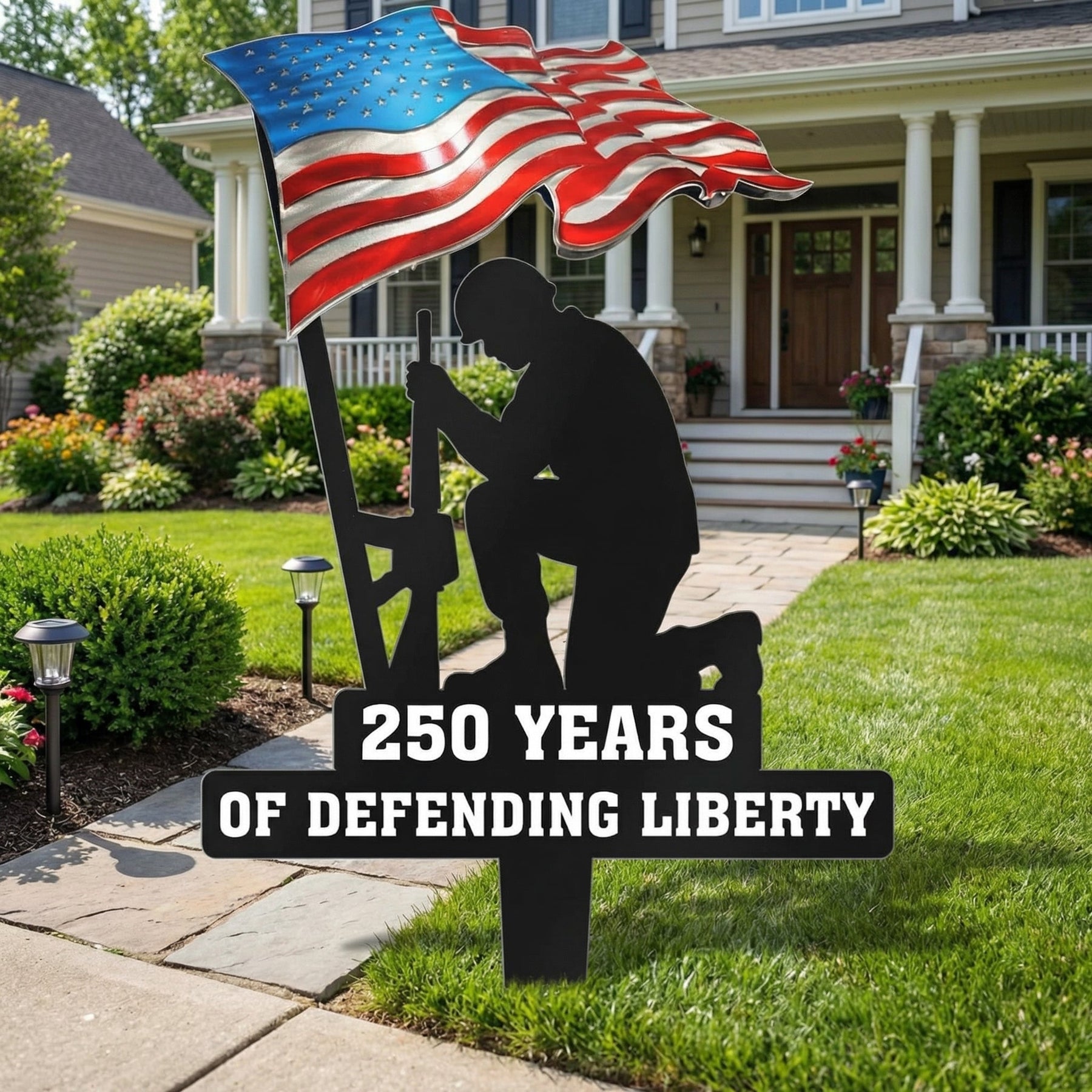LibertyForge – 250 Years of Defending Liberty Metal Garden Stake