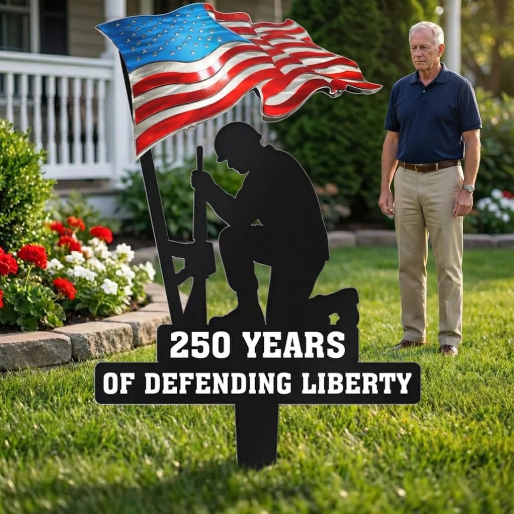 LibertyForge – 250 Years of Defending Liberty Metal Garden Stake