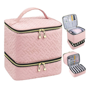 PolishPro – Deluxe Double‑Layer Nail Organizer Case