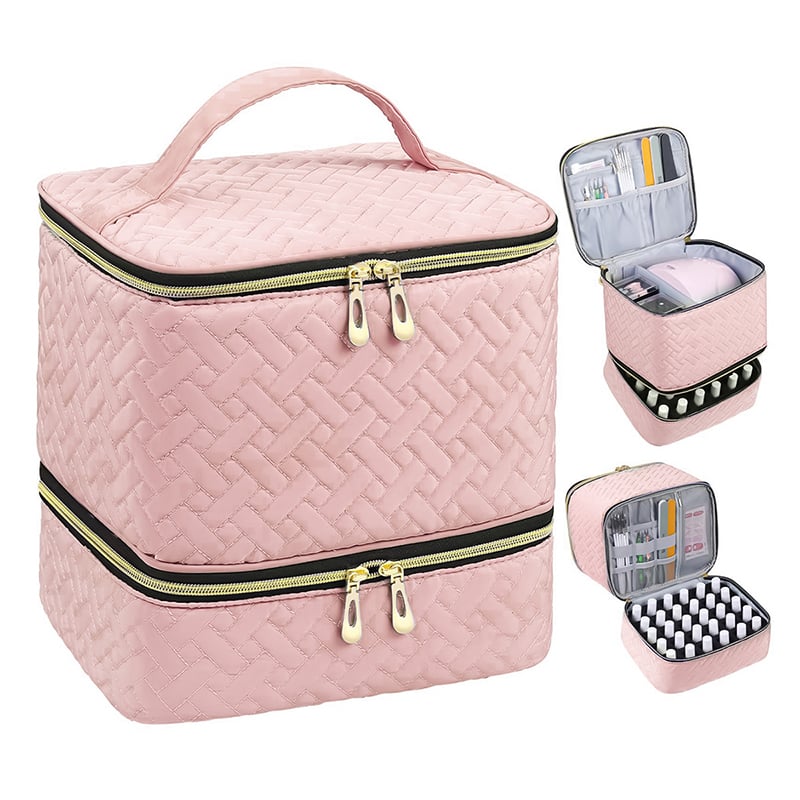 PolishPro – Deluxe Double‑Layer Nail Organizer Case