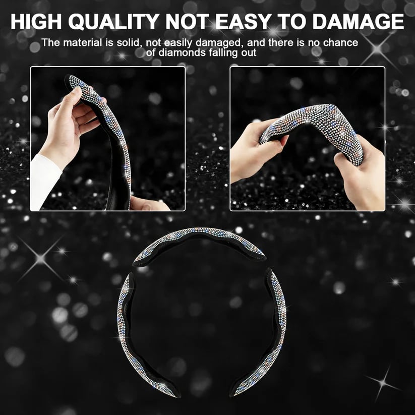 LuxiDrive – Crystal Studded Steering Wheel Cover