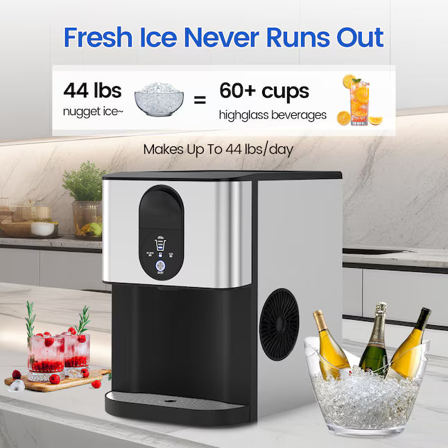 💥 Clearance Sale - Nugget Ice Maker ❄️✨ 44 lbs/Day Self-Dispensing Ice 🧊