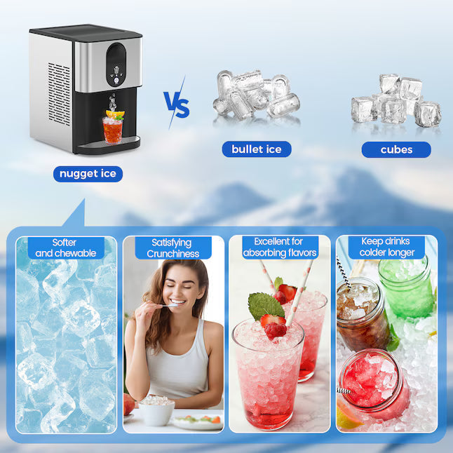 💥 Clearance Sale - Nugget Ice Maker ❄️✨ 44 lbs/Day Self-Dispensing Ice 🧊