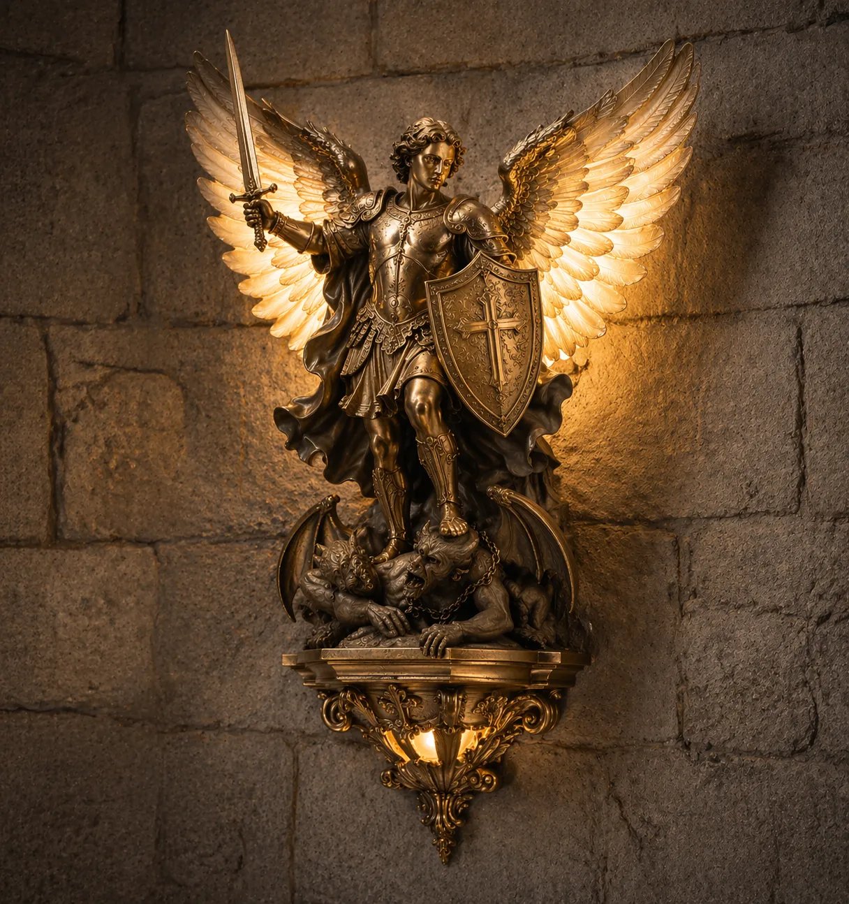 CelestialGuard – Archangel Michael LED Wall Lamp
