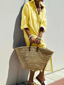 StripeMuse – Classic Striped Summer Shirt Dress