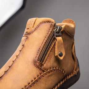 Hudson — Hand-Stitched Leather Ankle Boots
