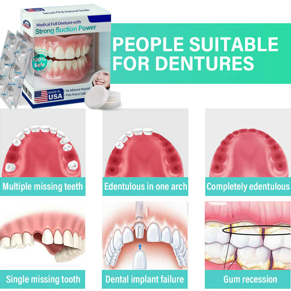 AuraSmile – Medical Grade Strong Suction Full Denture
