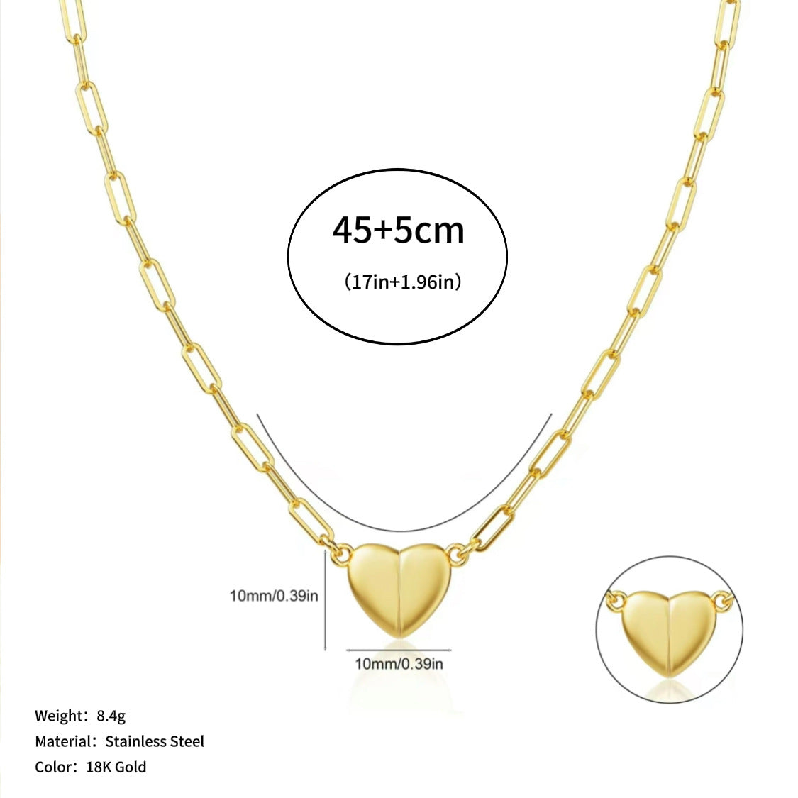 HeartLink – Magnetic Heart Pendant Necklace