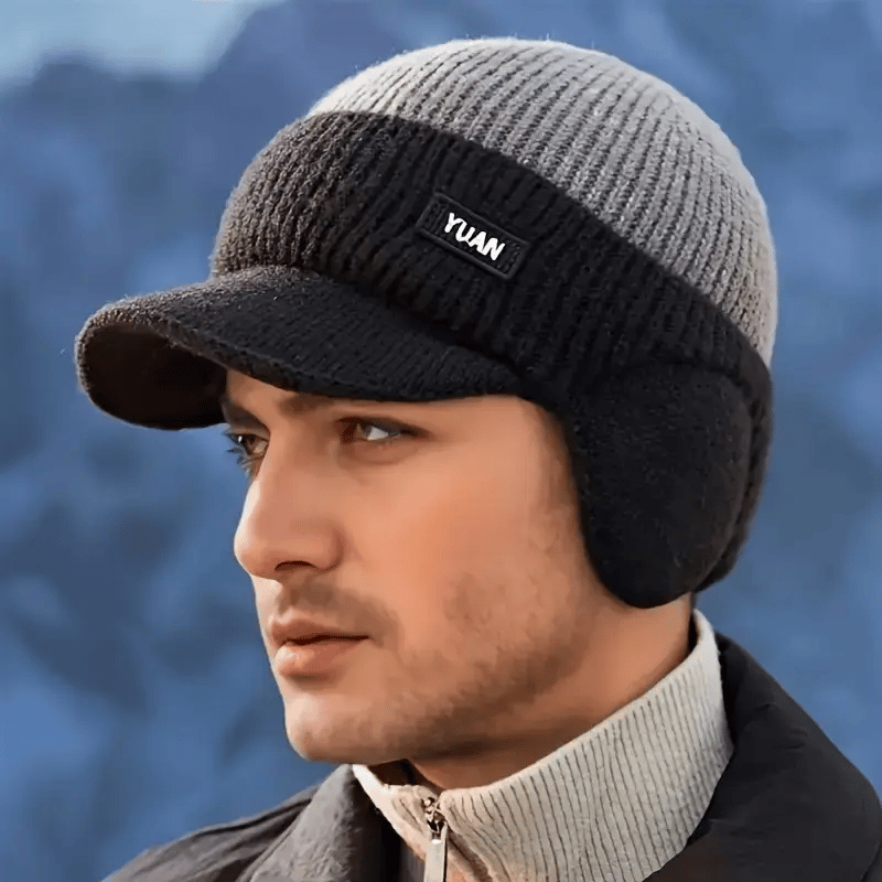 FrostGuard – Winter Knitted Earflap Hat for Men