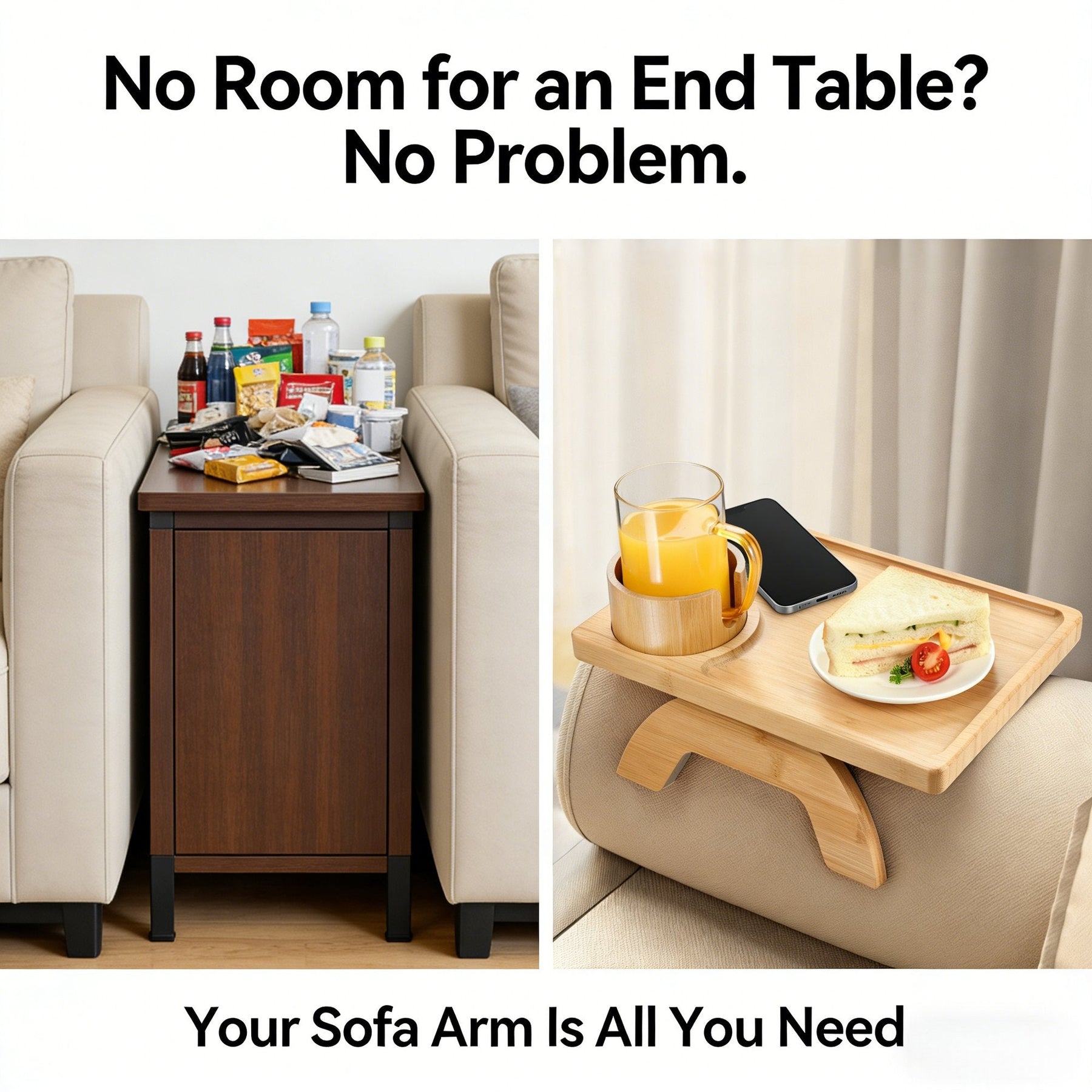 CouchBuddy – 4-in-1 Armrest Tray
