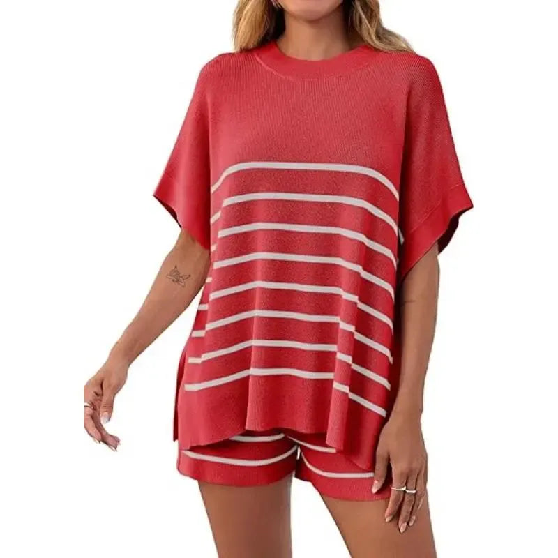 BellaVive – Chic Striped Loungewear Outfit Set