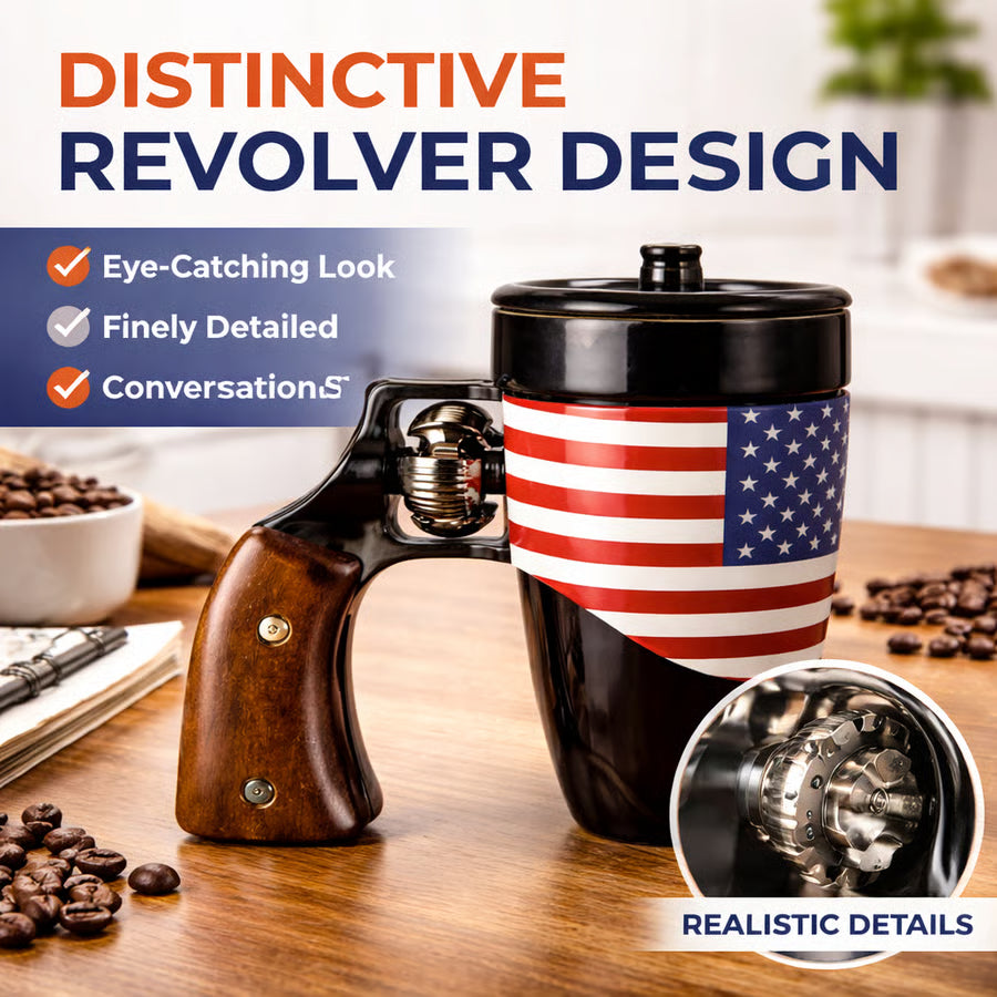SharpSip – Revolver Gun Inspired Mug