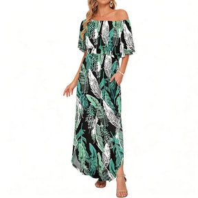 GraceLoom – Flowing Shoulder Dress