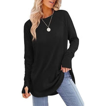 VeloraFit – Thumb Hole Curved Hem Tunic Shirt