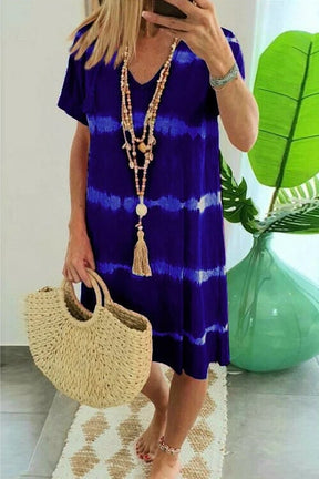 ChillAura | Tie-Dye Striped Loose Summer Dress