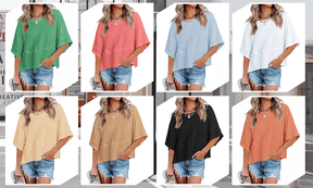 BellAura – Solid Color Bell Sleeve T-Shirt