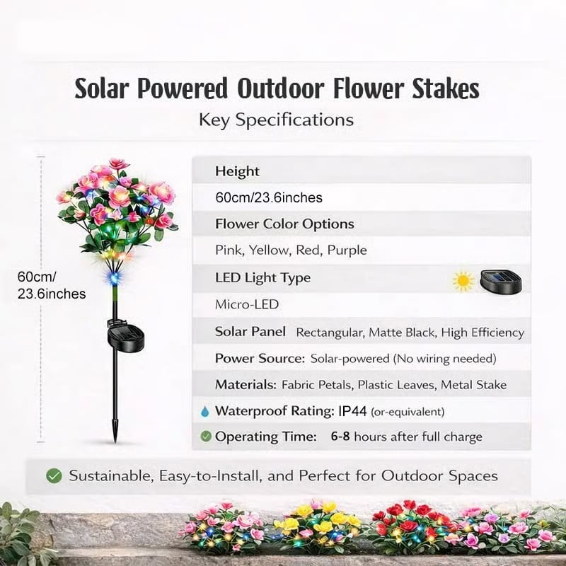 EternalPetal Glow – Solar Remembrance Lights