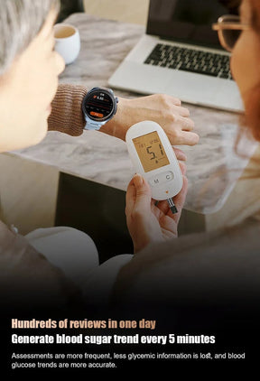 🔥HW Painless Blood Glucose ALL DAY Monitoring Smart Bluetooth Watch