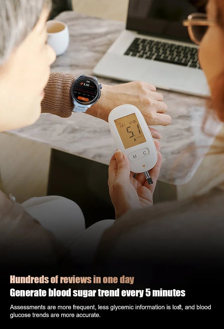 🔥HW Painless Blood Glucose ALL DAY Monitoring Smart Bluetooth Watch