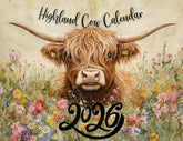 HighlandHugs – 2026 Cute Highland Cow Wall Calendar