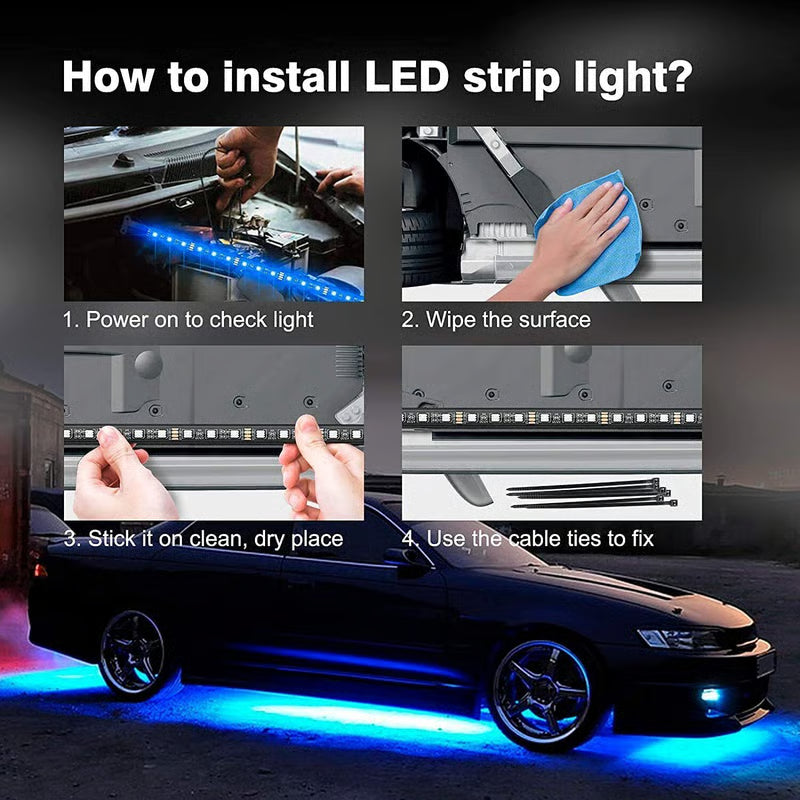 GlowRide – Flexible RGB Underbody LED Strip Lights