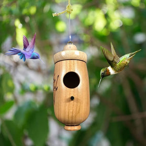 NatureSip – Wooden Hummingbird Feeder for Garden Lovers