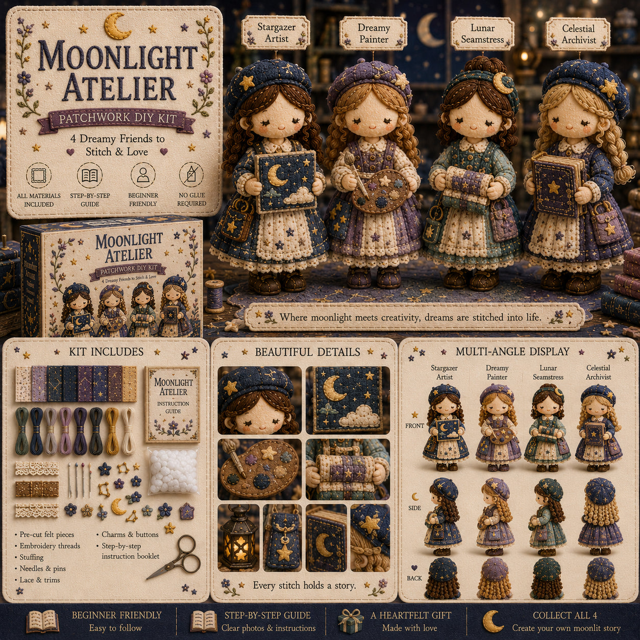 TinyWorlds – Cozy Patchwork DIY Craft Kit Collection