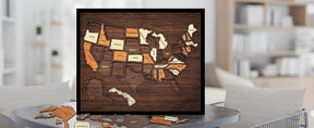 AtlasCraft – Wooden USA Travel Map Puzzle Wall Decor